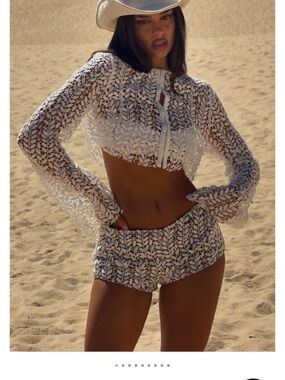 White Fox Boutique White Crochet Two-Piece Set